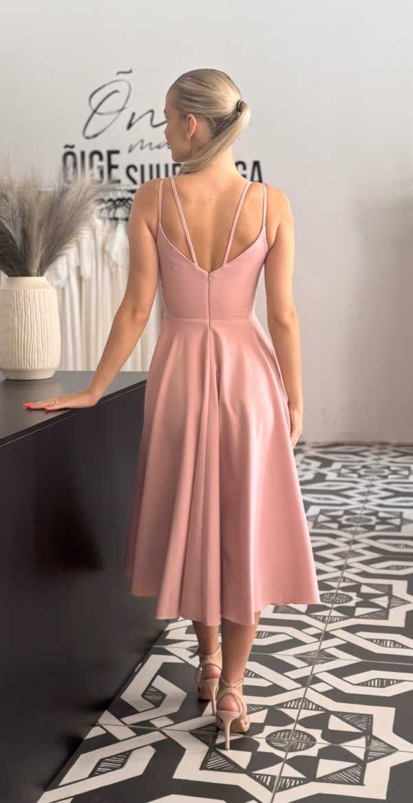 Roosa õlapaeltega midikleit1952 - Image 3
