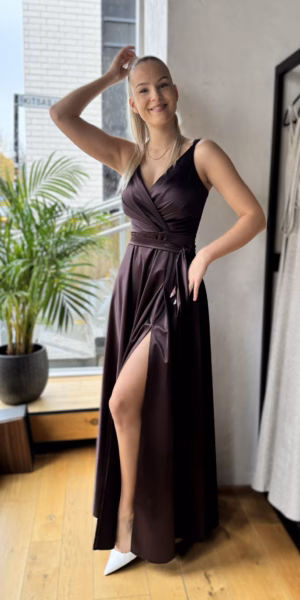 Tumepruun satiinmaksikleit 2056