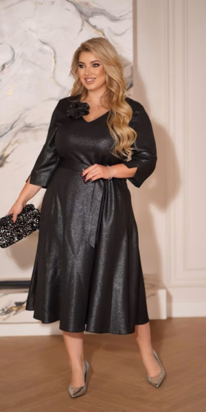 Must sädelusega pidulik midikleit 2083