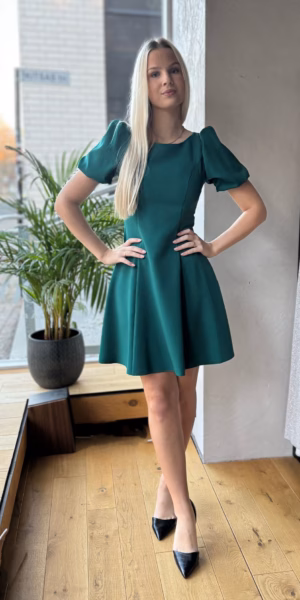 Roheline A-lõikeline minikleit 2091