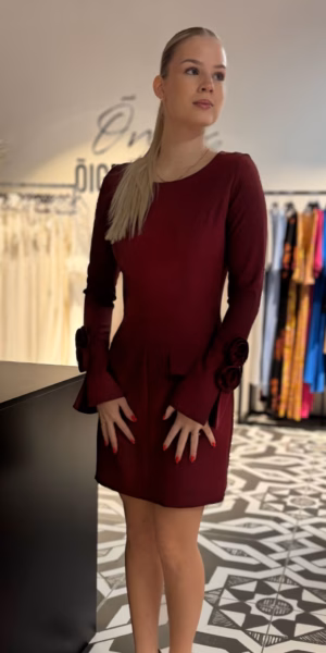 Veinipunane pikkade varrukatega minikleit 2105