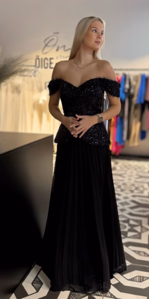 Elegantne must õhtukleit 2112