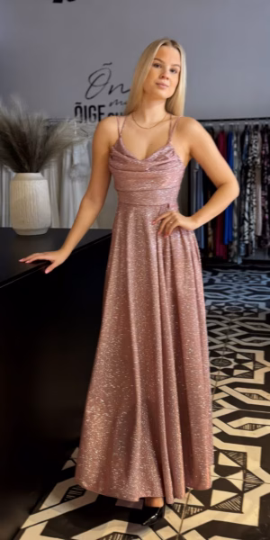 Roosa rikkalikult sädelev maksikleit 2135